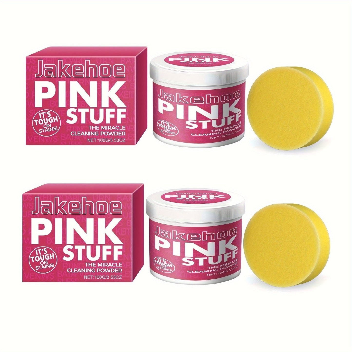 Experience the transformative power of Jakehoe Pink Stuff Miracle Cleaning Powder with this convenient 2 pack! Specifically designed for metal surfaces, this low odor formula uses citric acid to provide deep cleaning for your range hood, stovetop, and