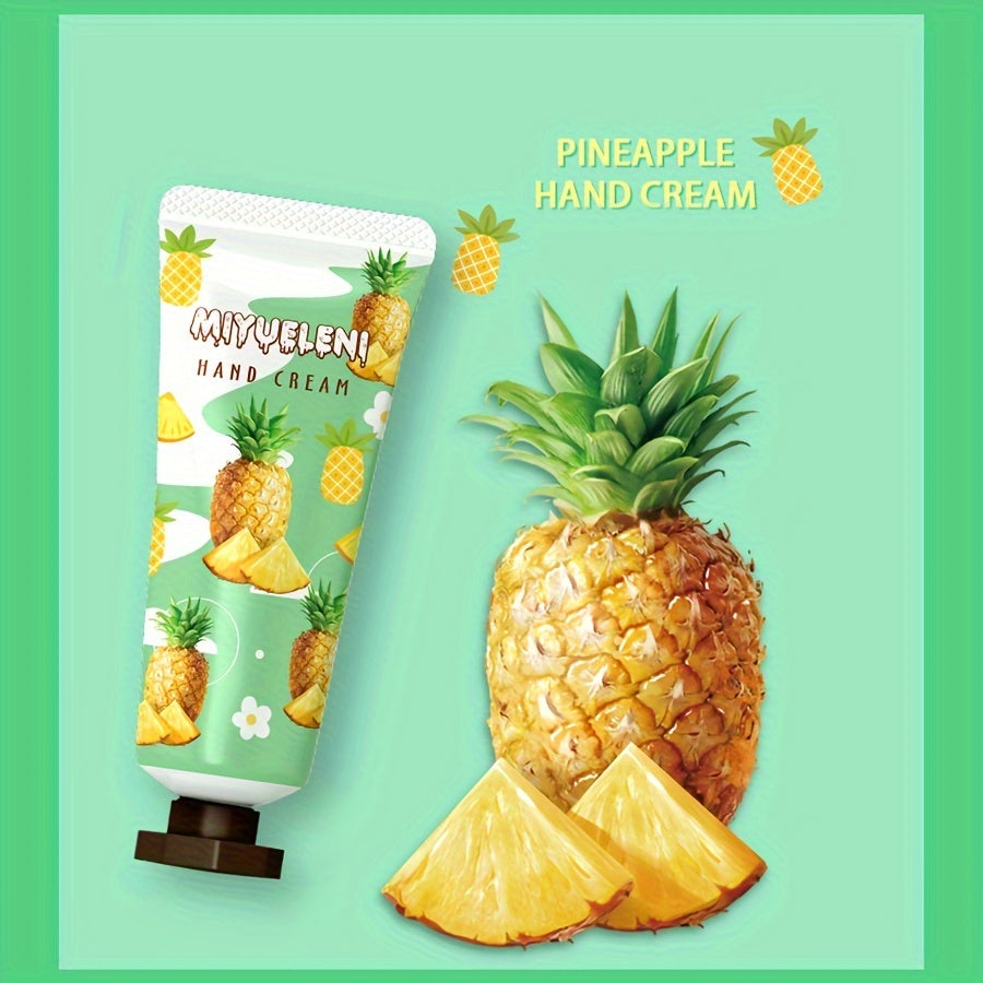 42pcs Plant Fruits Hand Cream Gift Set deeply moisturizes and nourishes dry, cracked hands. Travel size for daily care in fall and winter, non-greasy.