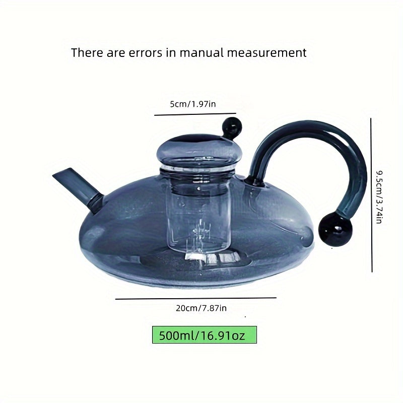 High Borosilicate Heat-Resistant Glass Teapot perfect for brewing tea on open flames and electric ceramic stoves, ideal for gifting to a loved one.