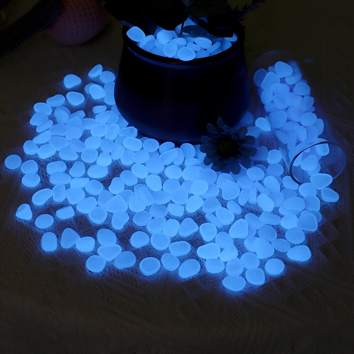 200 Glow-in-the-Dark Aquarium Stones for Fish Tanks & Gardens