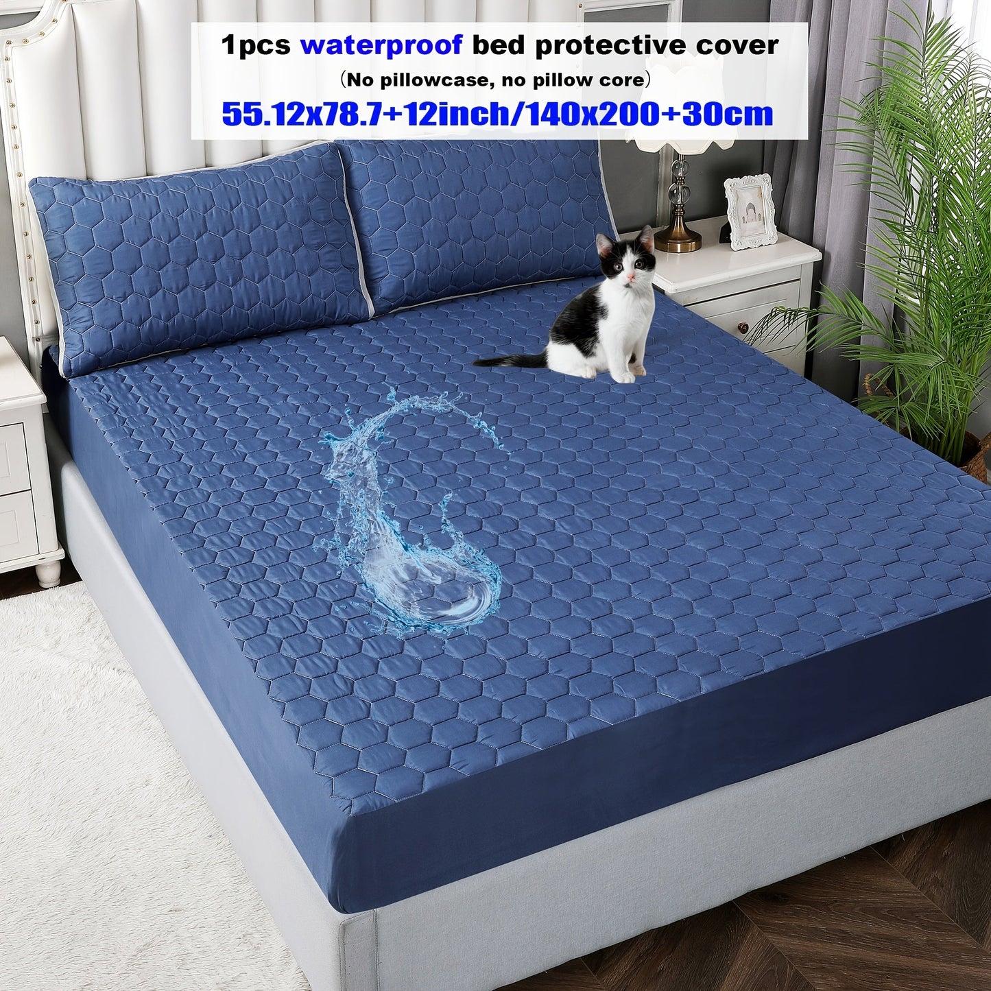 Get a durable waterproof fitted bed sheet with three layers of thickness and a non-slip, breathable design. This versatile mattress cover is perfect for hotel guest rooms and dorms, and is reversible for added convenience. It is easy to clean in the