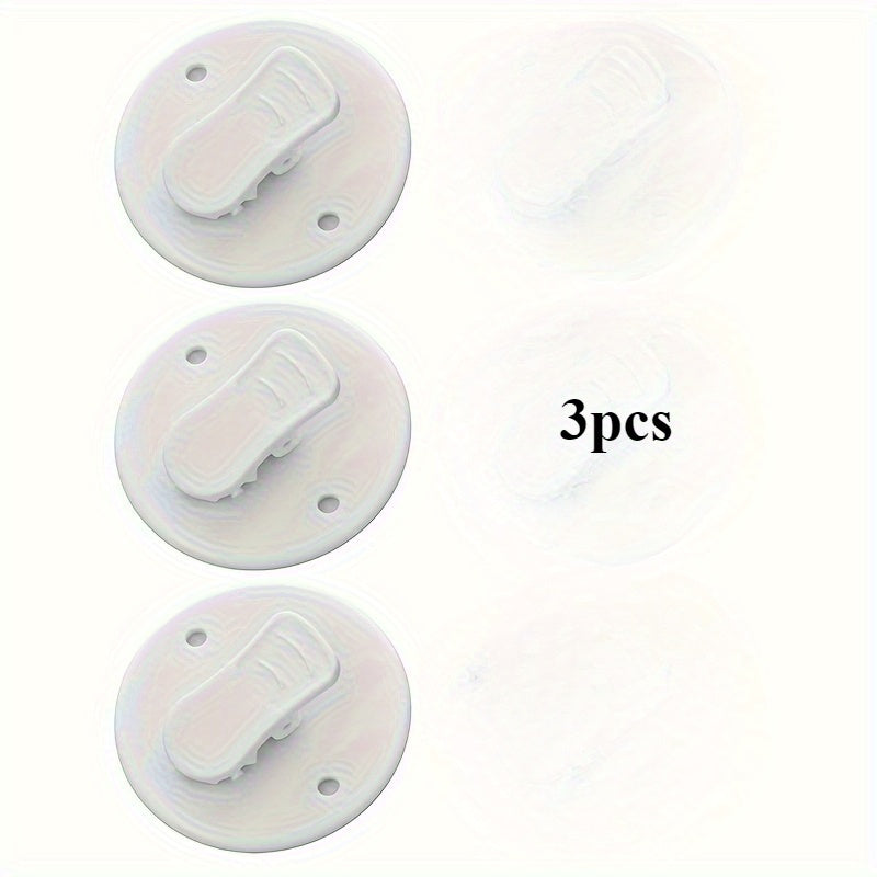 3 plastic shower curtain clips to prevent splashing, suitable for home or shower room curtains.