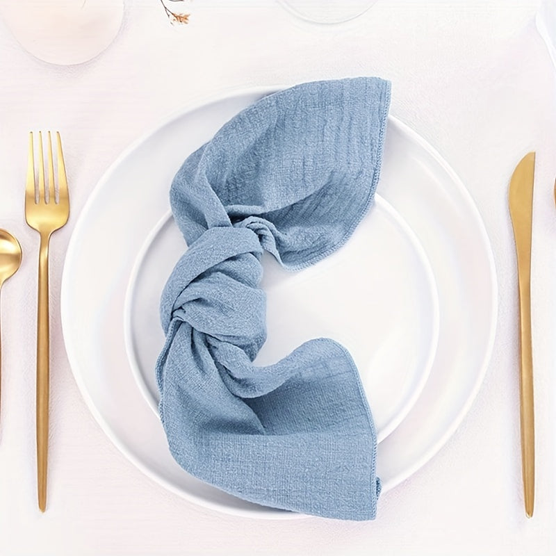 12-Pack of cotton napkins, perfect for various occasions. Reusable, solid color, square knit fabric cloth, measuring 41.91cm - ideal for dinner, wedding, Christmas, restaurant, banquet, and parties. Can also be used as tea towels.