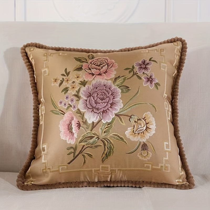 High-precision chenille European pillow case featuring jacquard embroidery, suitable for various settings, ideal for home decoration.