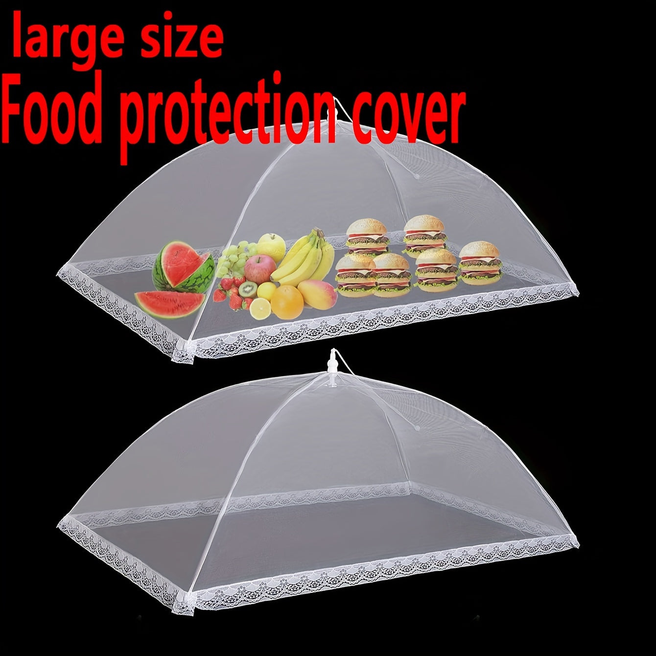 1 Set of Large Stainless Steel Food Cover Tents, Insect-Proof and Foldable for Outdoor Use, Ideal for Parties, Picnics, BBQs, Camping, and Kitchen Organization.