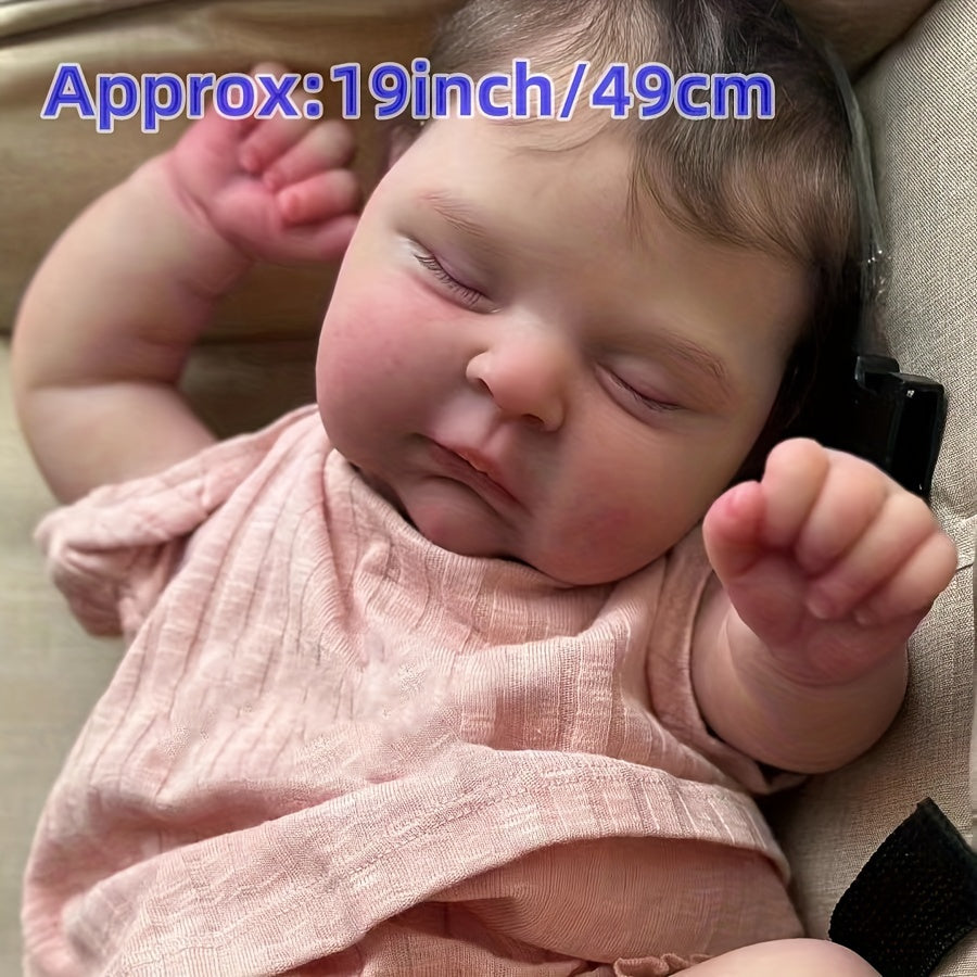 Realistic 19-inch Reborn Baby Doll with Cloth Body and Toy Accessories