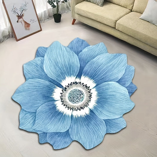 One piece of 3D flower-shaped floor mat, non-slip and suitable for sofa, bedroom, and living room. Also comes with a pink blanket, bedside rug, and super absorbent washable carpet perfect for use in the living room, bedroom, or bathroom.