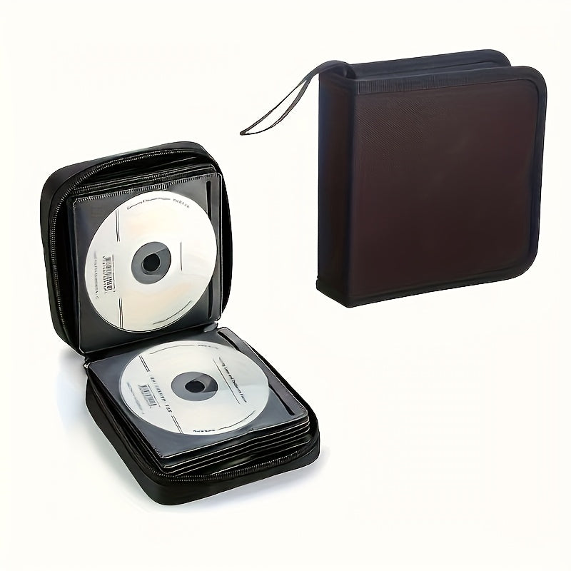 Portable Oxford Cloth Disc Storage Case for 40 DVDs/VCDS - High-Quality, Dustproof with Zippered Box and Convenient Carry Handle - Perfect for Home, Travel, Car Use, and Easy Storage, Foldable Design