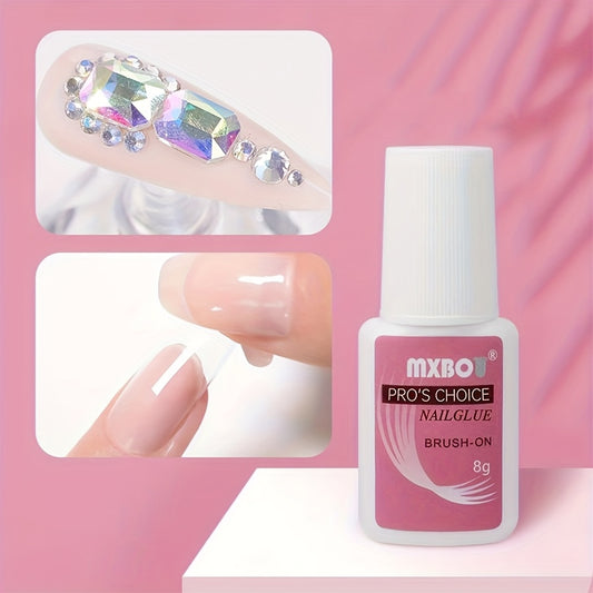 8g Clear Gel Nail Glue - Strong, Waterproof, Formaldehyde-Free for Press-Ons & Acrylic Nails, Easy to Apply