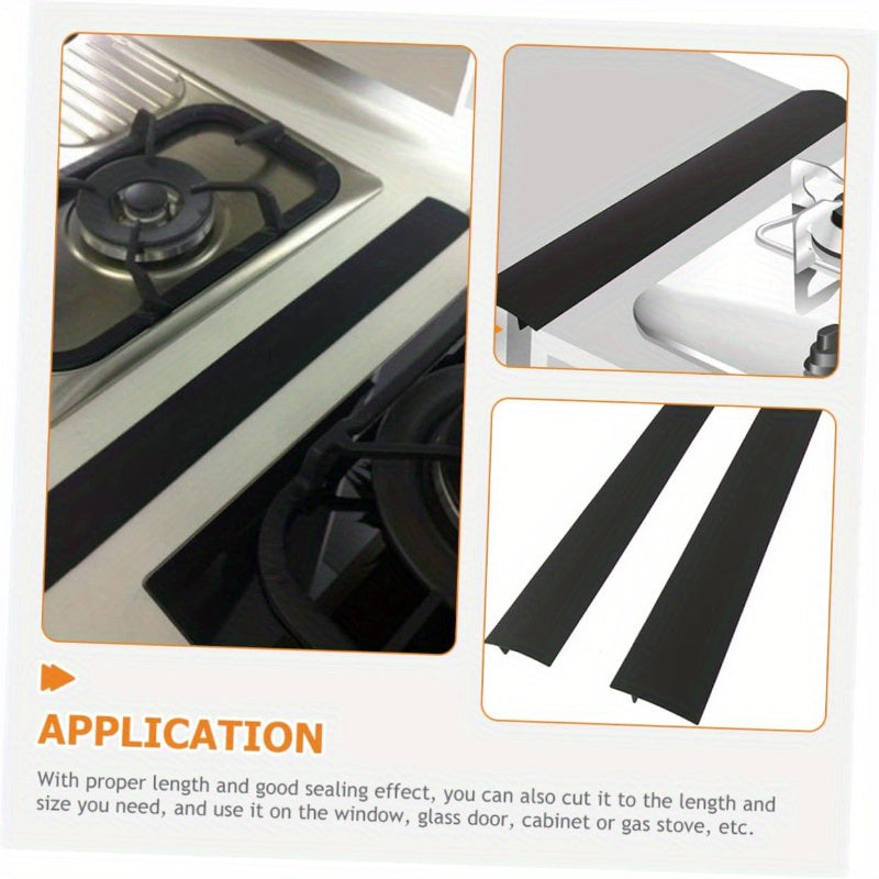 This kitchen stove countertop gap cover is crafted from silicone and features heat-resistant long fillers, perfect for safeguarding the gaps in kitchen cabinets and preventing spills. Ideal for use with a 21-inch stove.