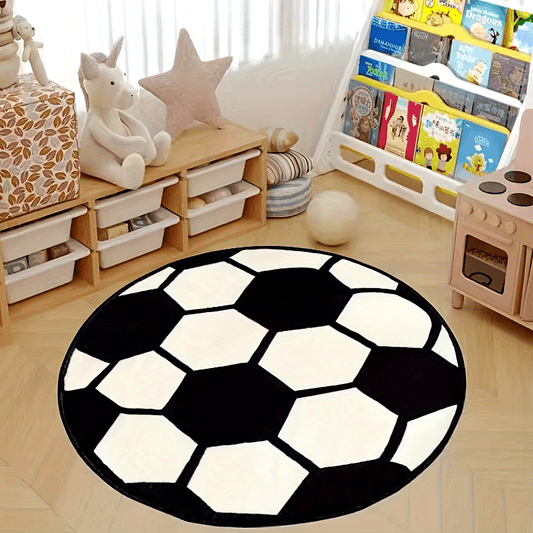 This Creative Football Area Rug is perfect for Bedroom, Living Room, Balcony, Hotel, and Office Decor, as well as for New Year, Valentine's Day, Easter, and St. Patrick's Day Decor.