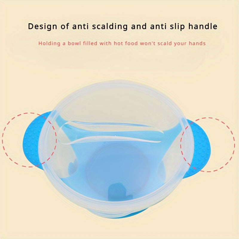 Силиконовая детская миска с присоской и ложкой, меняющей цвет при температуре, набор для обучения детей