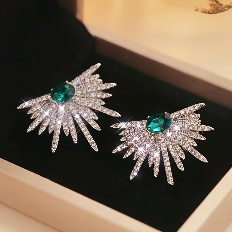 Elegant earrings with shiny wing design, perfect for parties and holidays, ideal as a jewelry gift for women.