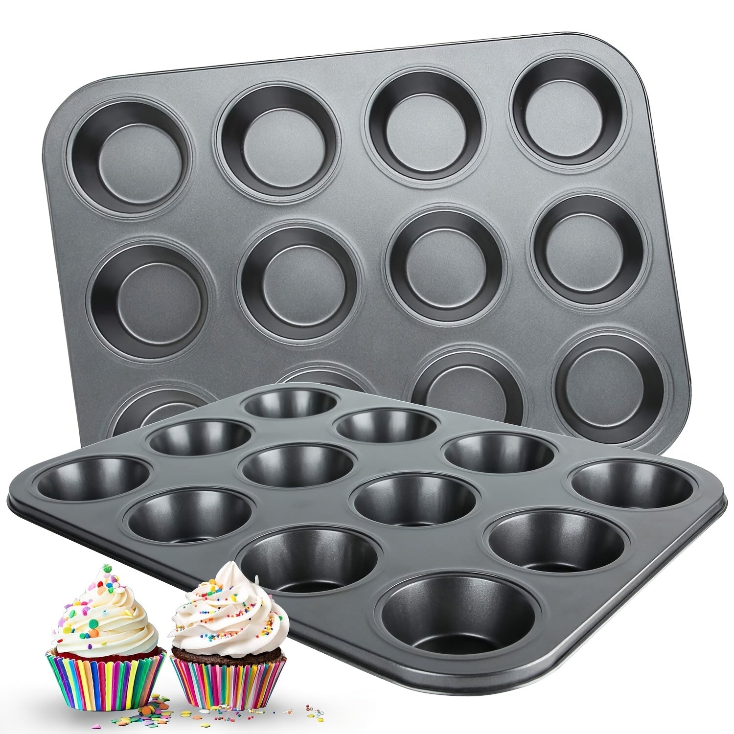 Nonstick 12 Cupcake Muffin Pan for Oven Baking in the Kitchen