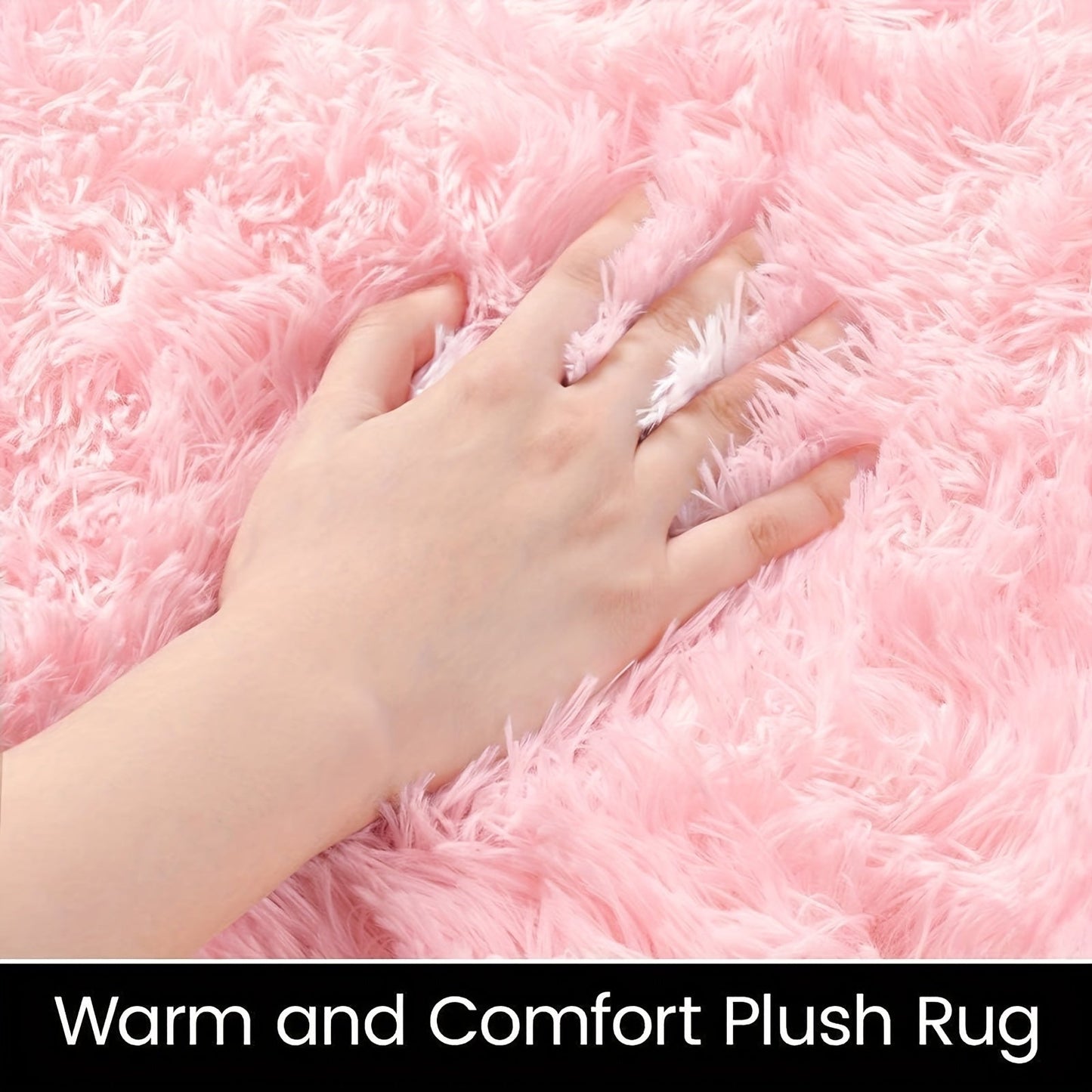 Soft and fluffy shag area rug suitable for living room or bedroom, non-slip and machine washable for convenient maintenance. Elevate your home decor with this luxurious floor carpet.