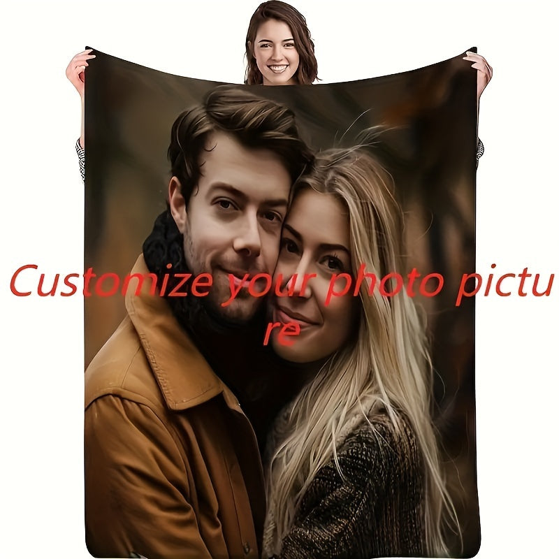 Personalize your space with our Bohemian style flannel fleece blanket! This customizable, hypoallergenic all-season throw features a digital print on knitted polyester fabric, perfect for bedding and multipurpose use. Make it unique by adding your own