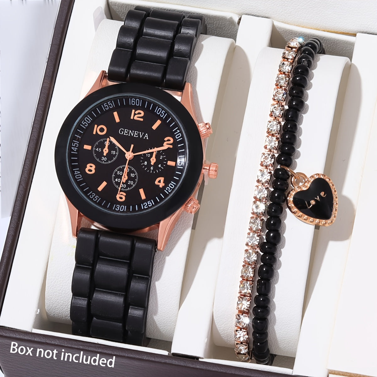 4-piece Fashion Couple Quartz Watch Set with Colorful Love Magnetic Necklace, Personalized Number Scale Round Dial and Simple Soft Strap. Ideal gift for couples, perfect for Valentine's