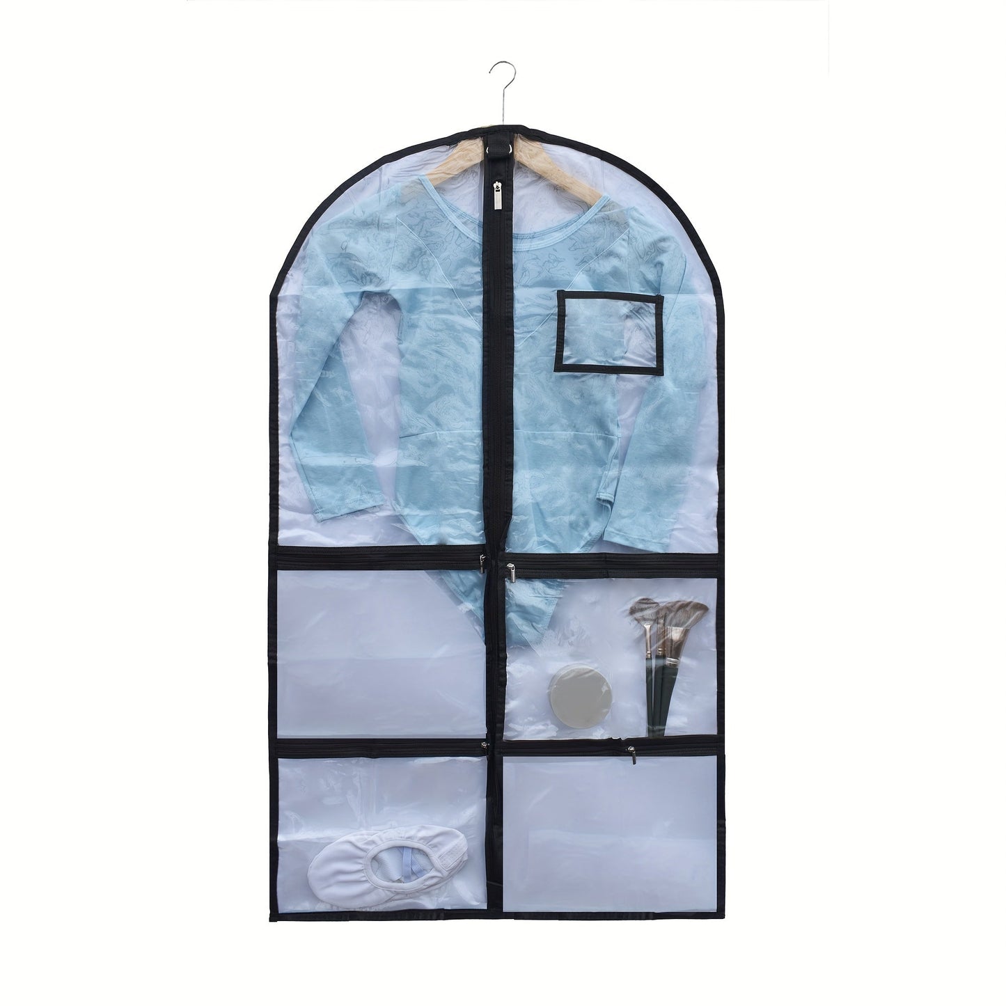 Durable Dust-Proof Organizer for Kids' Dance Skirts - Waterproof Hanging Bag with Clear Window, Ideal for Traveling and Storing Competition, Sports, Skating, Drama, and Pageant Attire