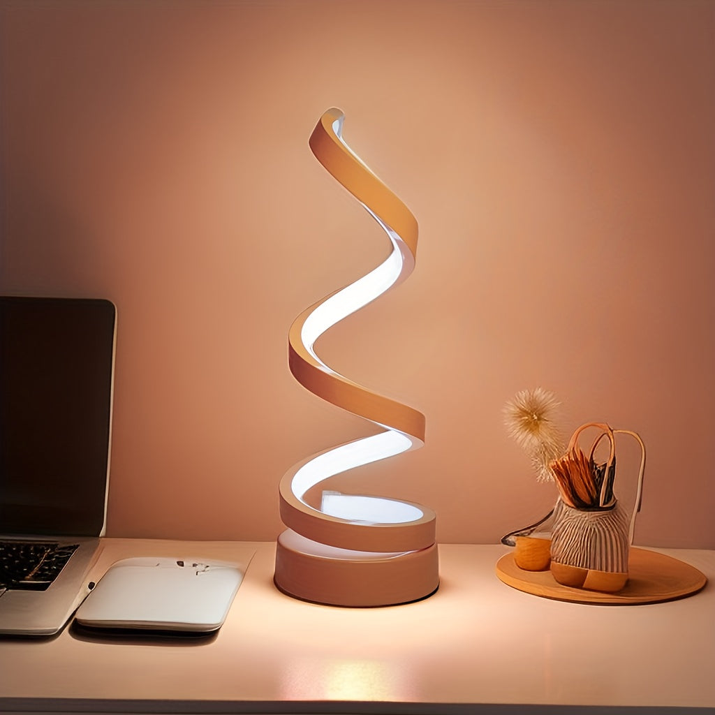 Unique Spiral Table Lamp adds warmth and style to any home.