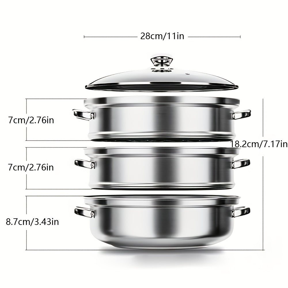 Silver multi-layer soup steamer