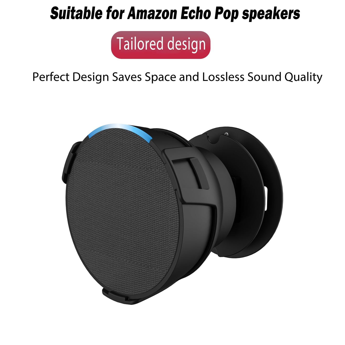 Mount your Amazon Echo Pop securely with the 1pc Speaker Wall Mount. This smart audio stand features an adjustable angle for optimal sound, and can be installed using either a sticky adhesive or screws for added stability. Perfect for keeping your