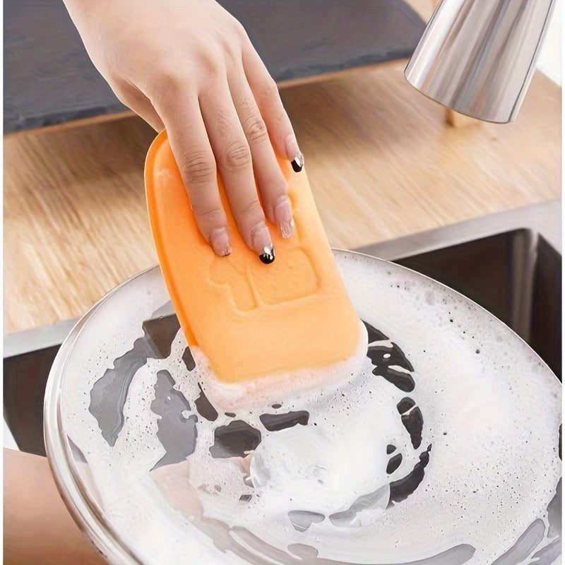 2 Magic Dishwashing Sponges: Thick, double-sided scrubbers with rich foam for quick cleaning.