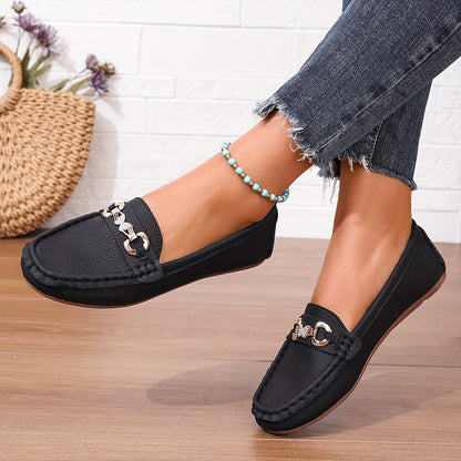 Womens Fashion Slip-On Shoes with Butterfly Decoration and Diamond Strap