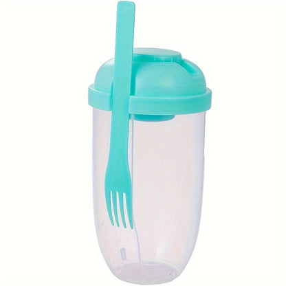 1000ml/33.8oz Healthy Salad Cup Set, BPA-Free Plastic, Oval Shape, Lightweight, with Dressing Holder & Fork. Perfect for Vegetables & Fruits on-the-go, ideal for Running, Picnics, Lunch & Breakfast, and special occasions like Christmas, Thanksgiving