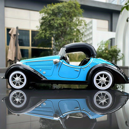 Durable aluminum alloy 1:32 scale classic car replica, perfect for gifting. Great for desk or home decor.