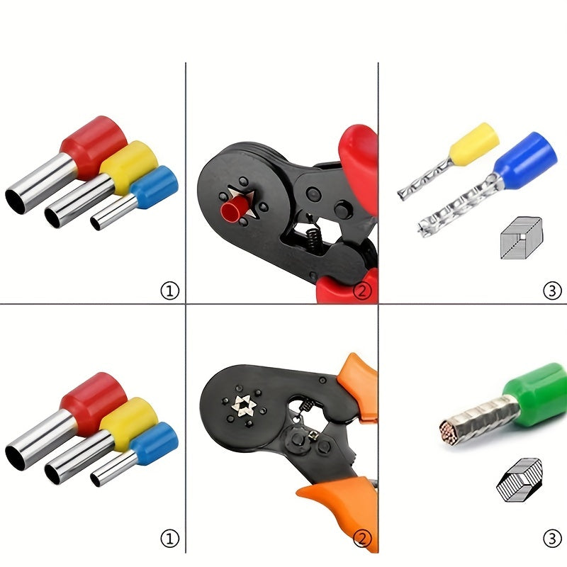 400pcs D-FLIFE Insulated Crimp Terminal Kit: Tubular Wire Connectors, Heat Shrinkable, Aluminum with Tinned Copper Ends for 10-22AWG, D-FLIFE