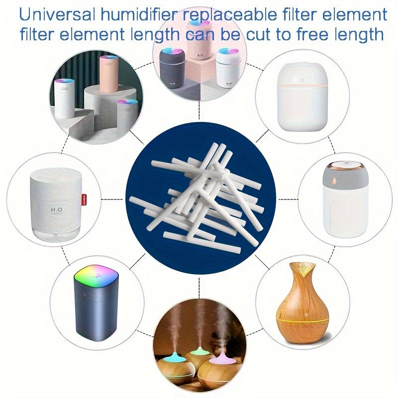 50 Cut-to-Fit Humidifier Filter Cartridges - Easy-Install, No-Tools Required, PET Material, Ideal for All Air Humidifiers