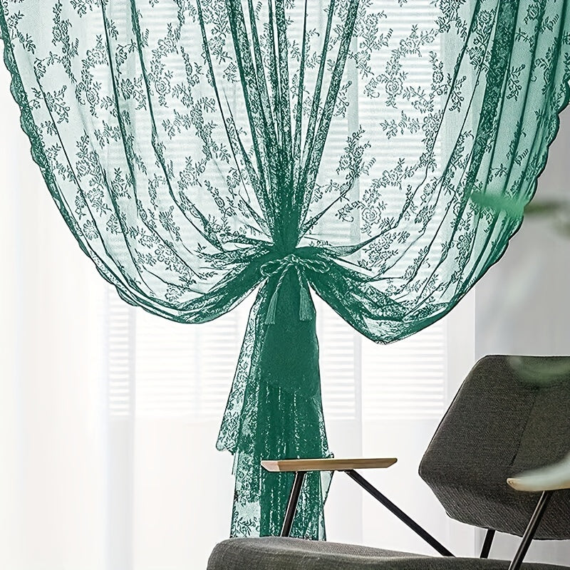 This green sheer curtain panel is perfect for adding a touch of elegance to your living room, bedroom, kitchen, bathroom, or any other room in your home. It's a versatile choice for enhancing your home decor.