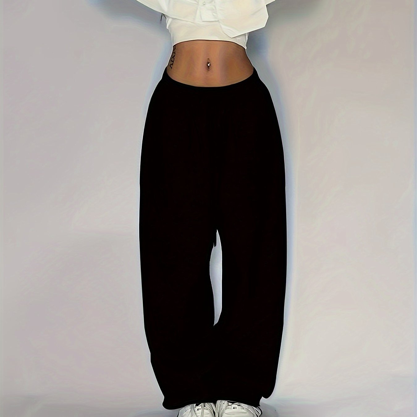 Y2K drawstring sweatpants in solid colors - perfect for spring and fall.