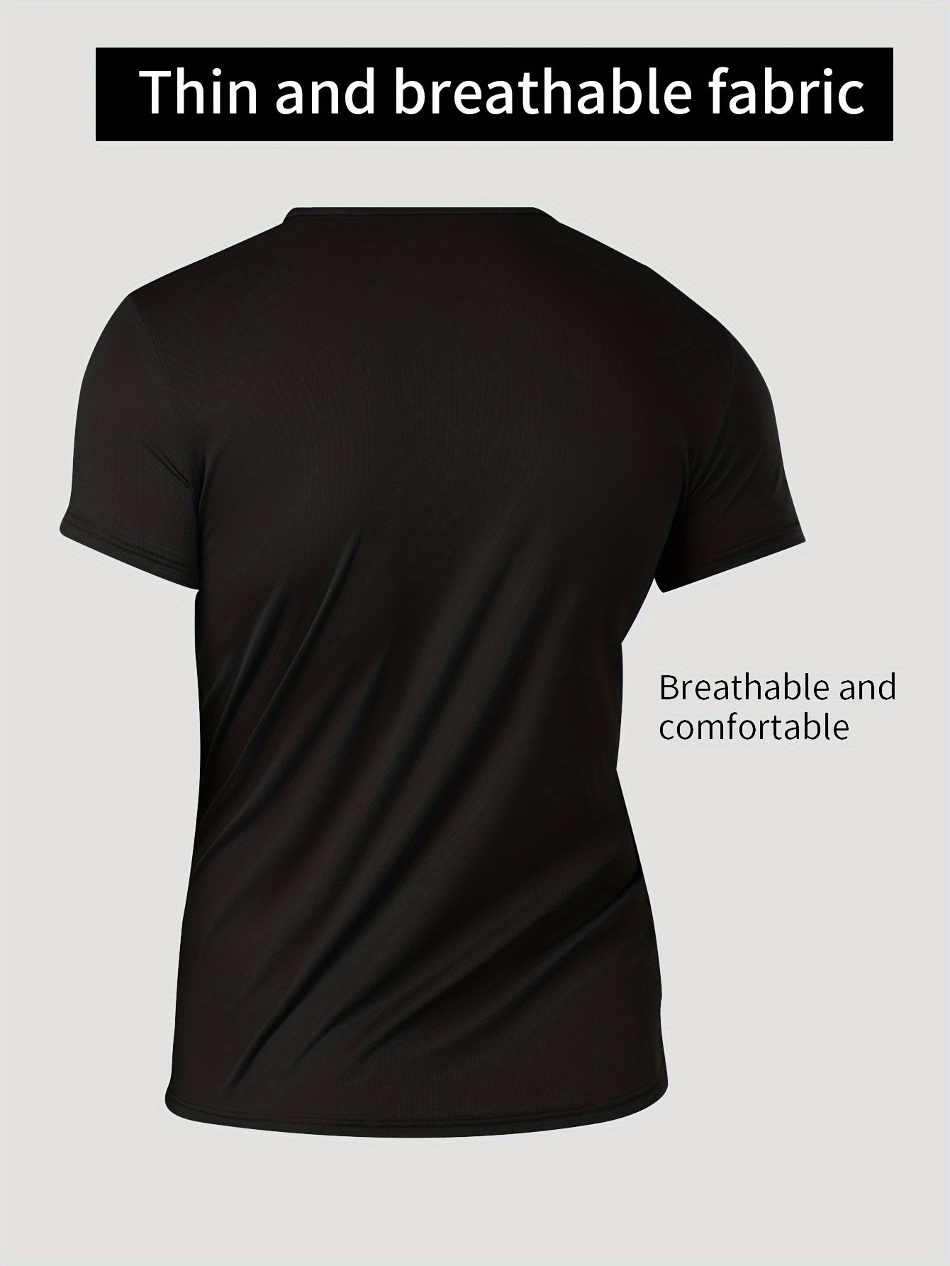 2 Men's Quick-Dry Sports T-Shirts in Navy & Black - Lightweight, Breathable Polyester for Running, Training & Basketball