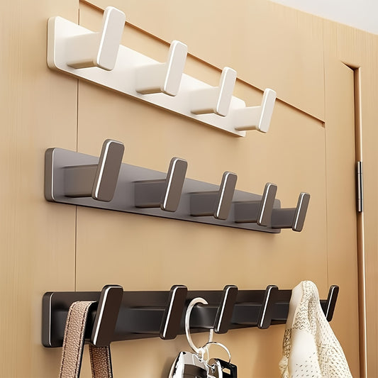 Aluminum wall hanging rack for coats, hats, keys, towels, wash supplies, and bath balls. Easy installation in bedroom, bathroom, or living room.