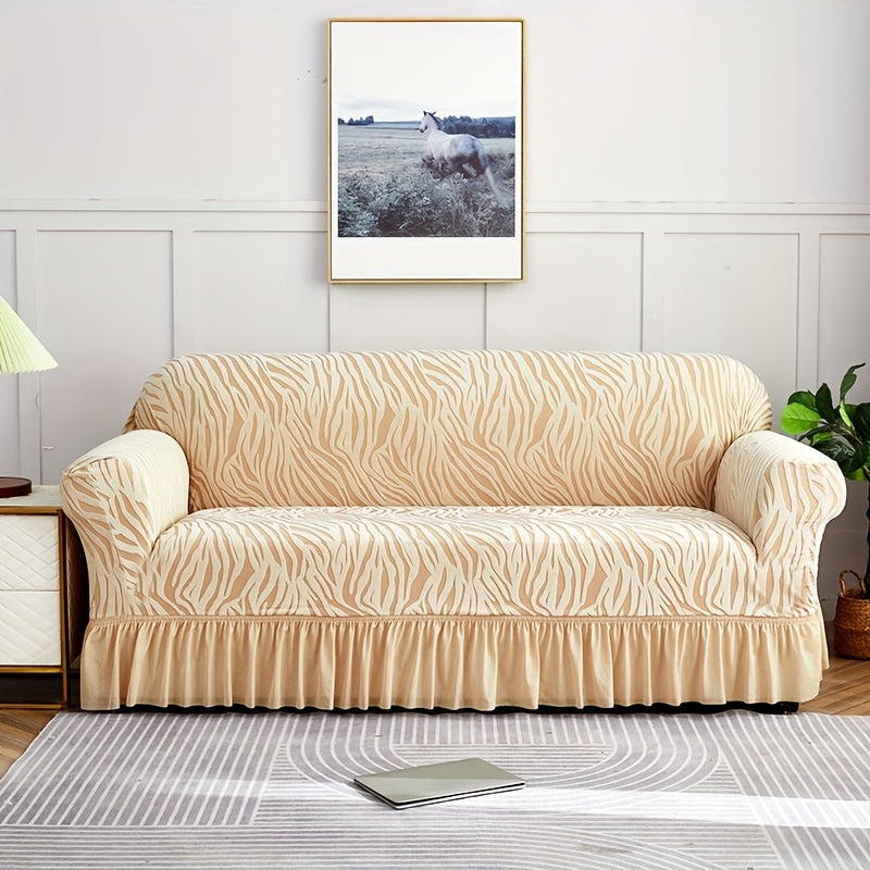 Stretch integrated sofa slipcover for home decor protection.