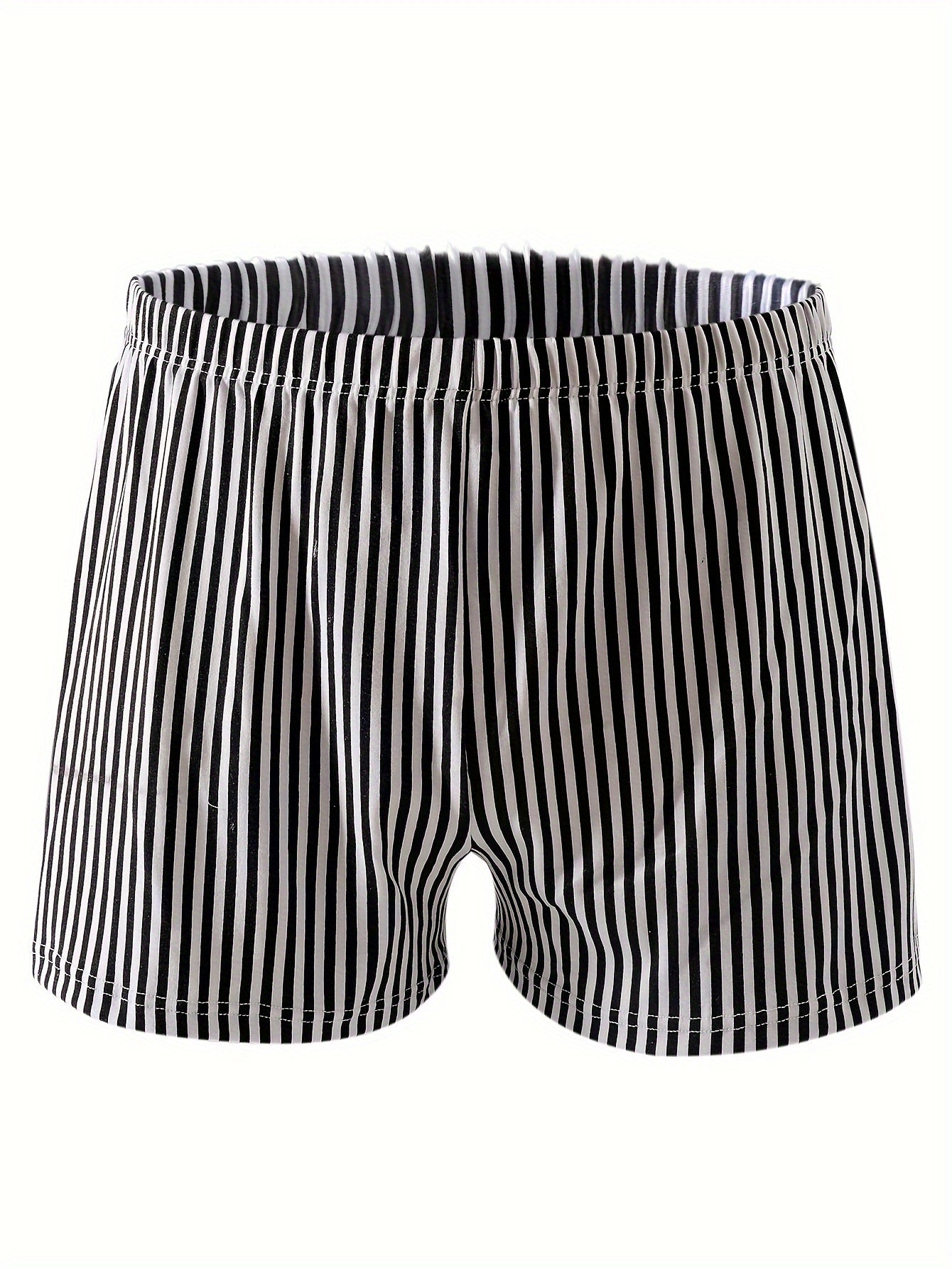 Men's Boxer Briefs 4-Pack: Striped, Comfortable, Breathable, Polyester/Spandex Blend, Elastic Waistband, Casual Style, Long and Wide Legs, Ideal for Home and Travel.