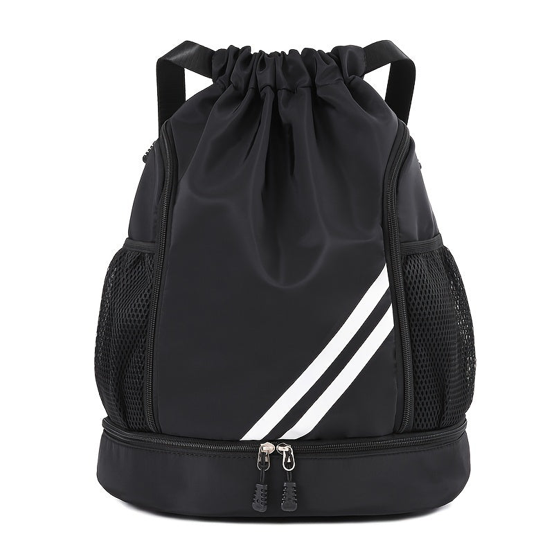 Sports Yoga Fitness Drawstring Backpack, Large Capacity with Wet/Dry Separation