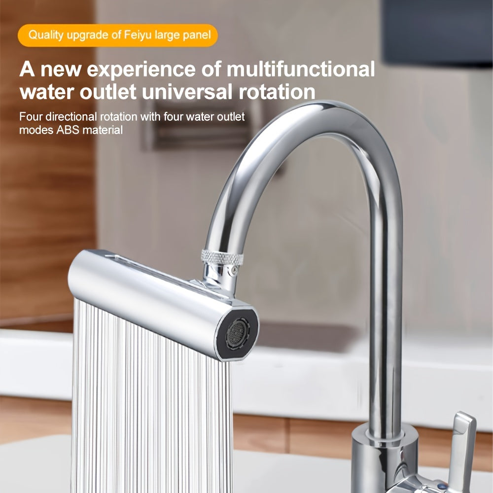 Versatile Kitchen Sink Faucet Aerator Set with 4 Functions, Adjustable 360-Degree Rotation for High-Pressure Water Flow, Compatible with All Taps for Convenient Dishwashing, Durable Plastic and Steel Construction