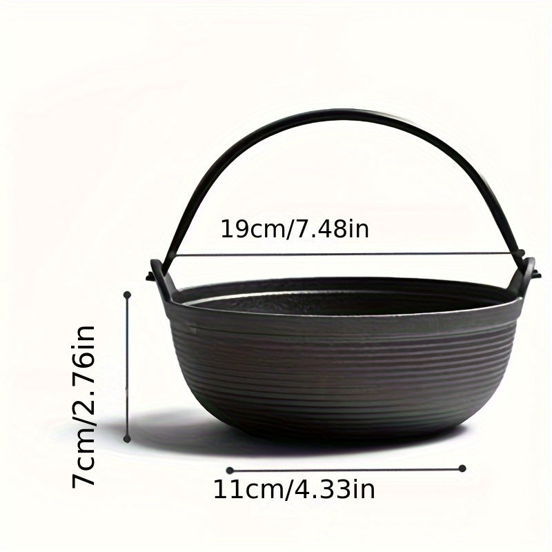 Japanese-Style Handcrafted Cast Iron Soup Pot, High-Temperature Resistant, Traditional Nabe Hot Pot, Uncoated, Thickened Design