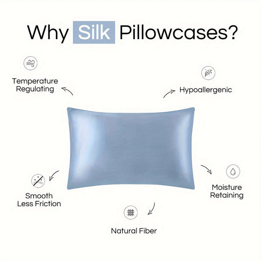 Luxurious Mulberry Silk Pillowcase with Soft Breathable Quilted Layers, Premium Quality Invisible Zipper Pillow Protector for Bedroom, Sofa, Dorm Room, and Home Decor. Pillow Core Not Included.