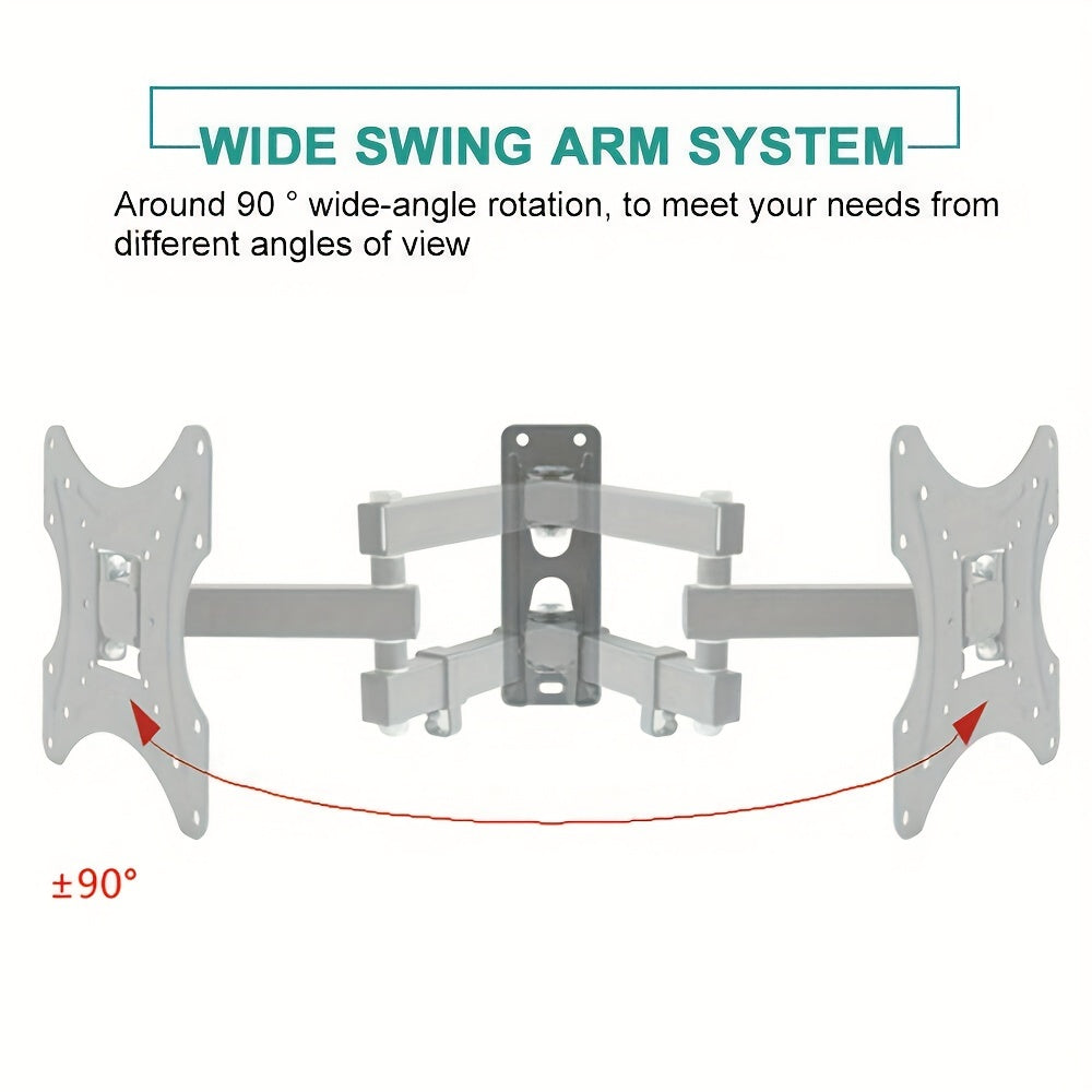 Adjustable TV & Monitor Wall Mount Bracket with Full Motion Articulating Arms for Swivel, Tilt & Extension - Compatible with 32-55 inch LED LCD Flat Curved Screens, Holds up to 44 lbs, Easy Installation with No Power Required.