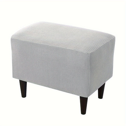 Stretch modern style ottoman cover protects footstools from dust and enhances living room decor.