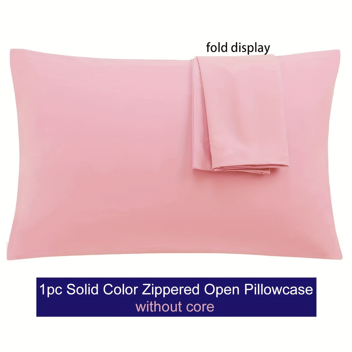 Breathable Microfiber Pillowcase with Zipper Closure- Solid Color, Various Sizes Available, Soft Texture