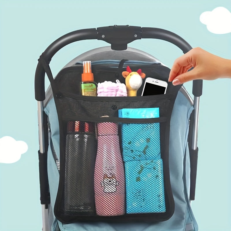 Stroller Hanging Bag with Double-layer Thickened Mesh, Storage Bag