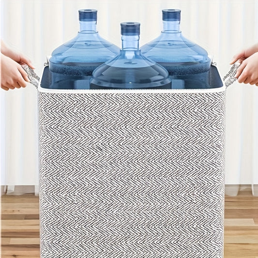 Foldable laundry hamper with lid and handle, perfect for storing clothes, toys, household items, beads, and jewelry. Saves space and keeps living area clean.