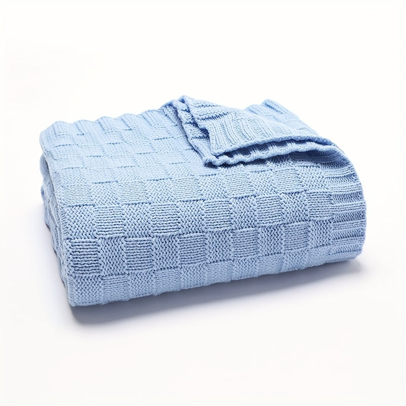 Soft Knit Throw Blanket for Kids - Cozy and Easy to Care for, Ideal for Fall & Winter - Comes in Sky Blue, Mint Green, White, Pink