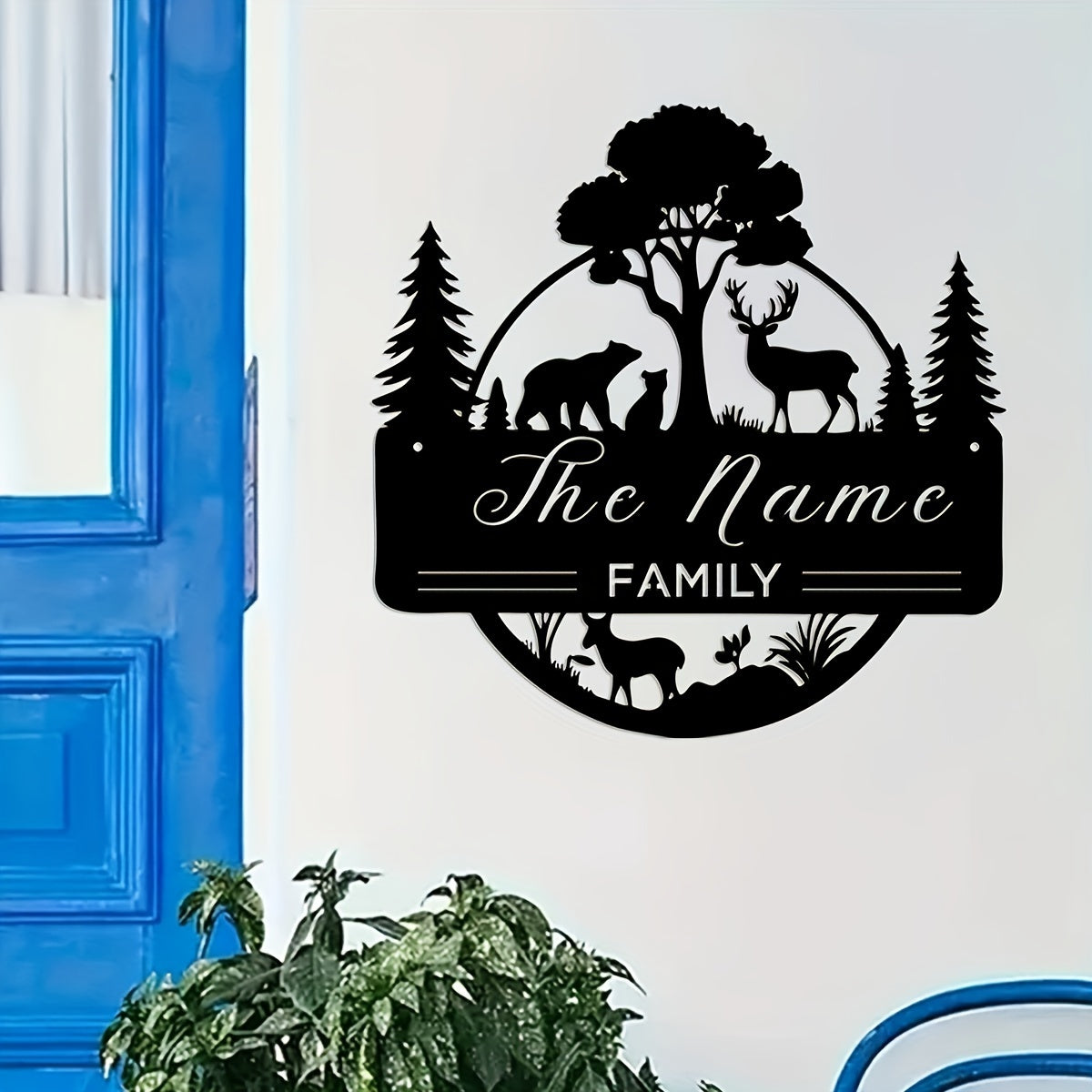 This Personalized Family Metal Sign features your Customized Surname - A Unique and Personalized Home Decoration and Welcome Sign. Ideal for Housewarming Gifts, it comes with Traceless Double-sided Adhesive for Easy Installation on the Wall without the