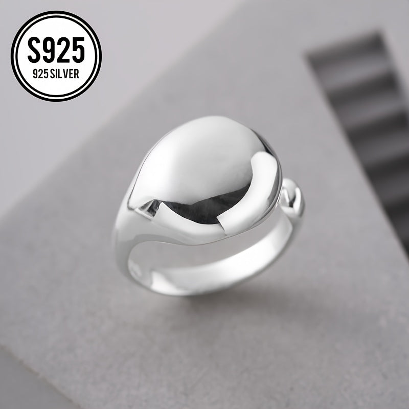 Beautiful and minimalistic 925 Sterling Silver cuff ring, featuring a hypoallergenic geometric dome design that is adjustable for a perfect fit. Suitable for daily wear and gifting, this all-season jewelry piece is ideal for Christmas. Anti-oxidation