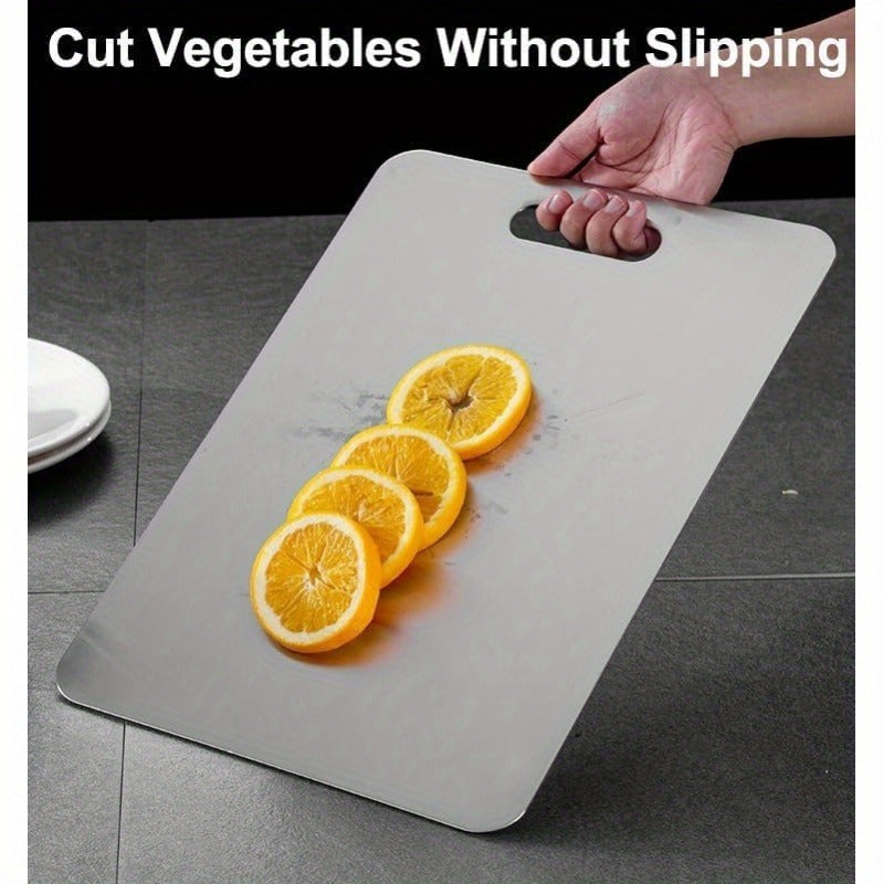 Top Pick for 2024: Premium Double-Sided Titanium Cutting Board - Made with Food Grade Stainless Steel, Resistant to Rust, Ideal for Meat, Fruits & Vegetables, Dishwasher Safe, Available in Multiple Sizes, Perfect for Meat Preparation, Stylish Design